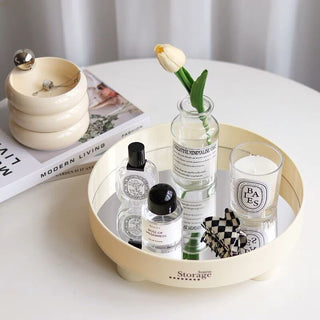 Lettering Legged Round Mirror Tray