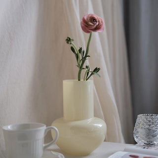 Red Glass Flower Vase