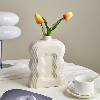 Arch Wave Ceramic Flower Vase   6 types