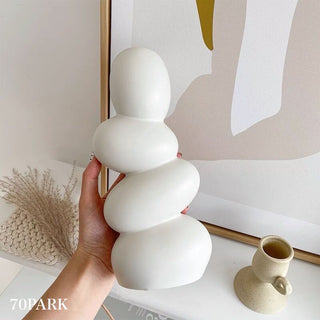 Unique motif white flower vase