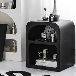 Black Arch Dome Two-Tier Storage Rack Side Table Shelf