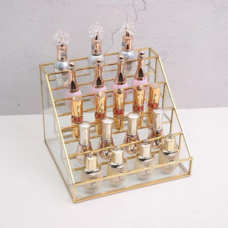 Gold Frame Clear Cosmetic Storage Rack