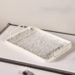 Wavy pattern Clear tray with handle for storage