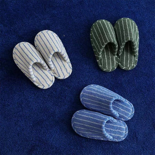 Color Stripe Pile Room Shoes  Indoor Slippers