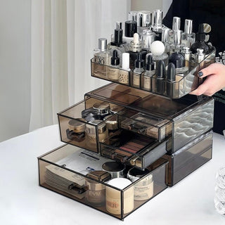 Clear Color Drawer Cosmetic Storage Box Large Capacity