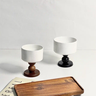 Wood Legged Ceramic Mini Trinket Box
