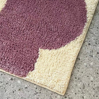 Purple Flower Motif Door Mat  50 x 80 cm