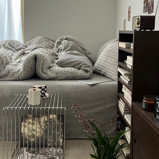 Gray Thick Milk Fleece Winter Duvet Cover Set