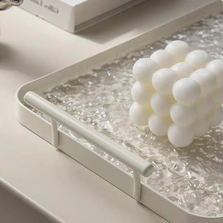 Wavy pattern Clear tray with handle for storage