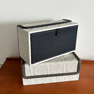 Faux Leather Piping Modern Tissue Case