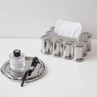 Ceramic Wave Design Tissue Case