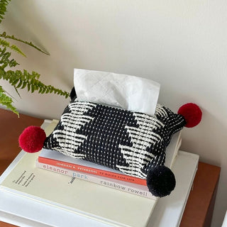 PomPom Mix Color Knit Tissue Case Cover