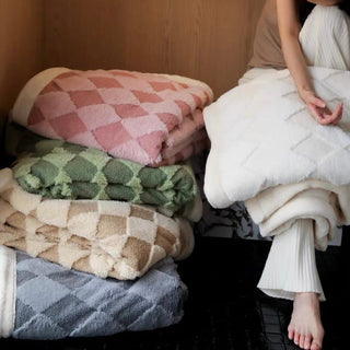 Argyle pattern blanket 150 x 200 cm.