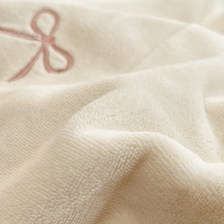 Ribbon embroidery two-tone milk velvet winter duvet cover set