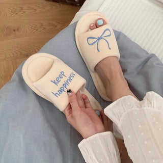 Ribbon embroidered design room shoes  3 sizes indoor slippers.