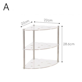 Cheese-themed perforated three-tiered corner rack   Cosmetic storage