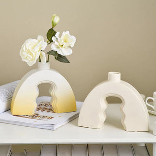 Arch Wave Ceramic Flower Vase   6 types