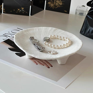 Matte Color Round Accessory Tray with Legs