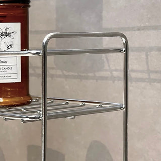 Stainless steel two-tier high-type simple slim storage rack silver