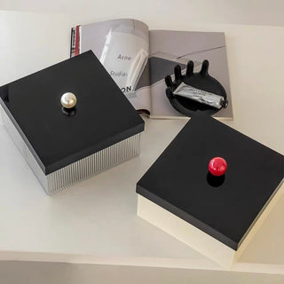 Pearl Square Storage Box with Lidin  Small Item Organizer