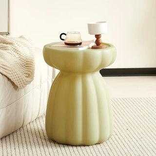 Flower motif side tablein  round table