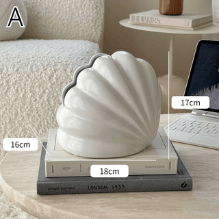 Shell motif modern art ceramic tissue casein  decorative object