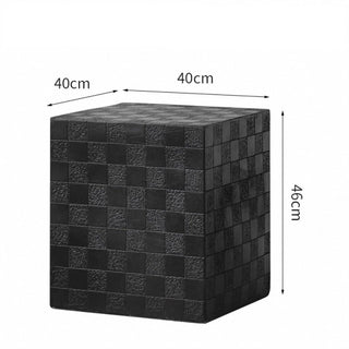 Black Cube-shaped Side Table Block Tile Table Stool