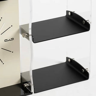 Storage rack included Acrylic clear monochrome clock  Table clock