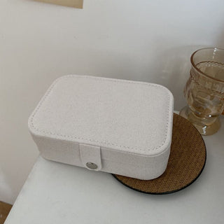 Rectangular Simple Jewelry Box Glitter White