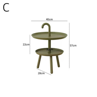 Umbrella Handle Two-Tier Mini Side Table