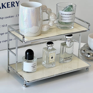 Desktop display two-tier storage rack