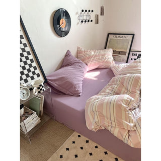 Multi-stripe cotton duvet cover setin  and 2 sizes.