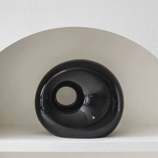 Modern Design Round Ceramic Tissue Case
