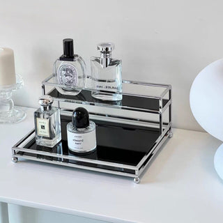 Silver Frame Wide Two-Tier Storage Rack