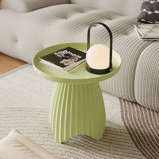 Pleated Design Round Side Table