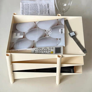 Three-tier stacking A4 file tray document storage