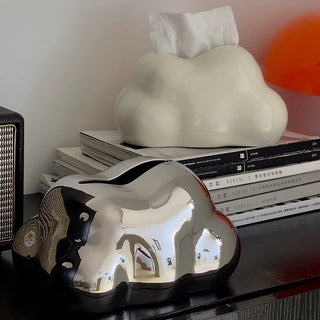 Cloud-shaped ceramic tissue casein  cloud motif