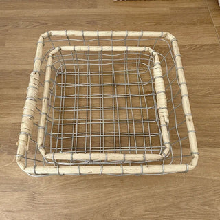 Set of 2  Iron Square Basket Storage Basket