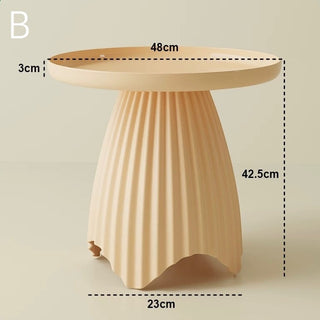 Pleated Design Round Side Table