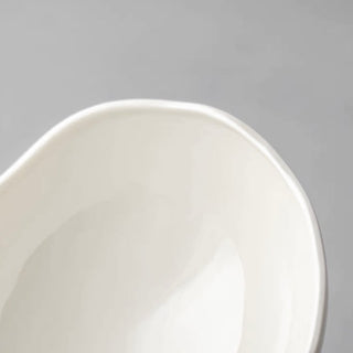 Footed Nuance Ceramic Bowl Tray White