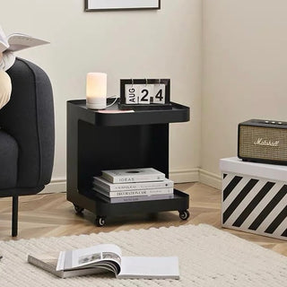 Caster-equipped U-shaped storage side tablein  wagon