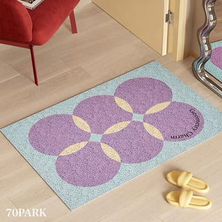 Colorful polka dot entrance mat 50 x 80 cm for removing mud.