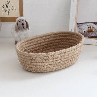 Rope braided storage baskets piece set