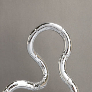 Metallic Silver Wavy Object Ornament