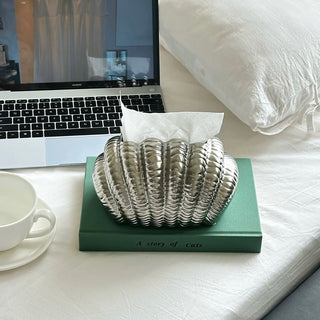 Shell motif modern ceramic tissue case