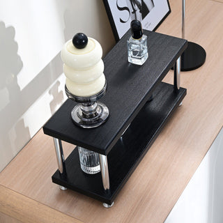 Silver Frame Monotone Two-Tier Display Rack  Storage