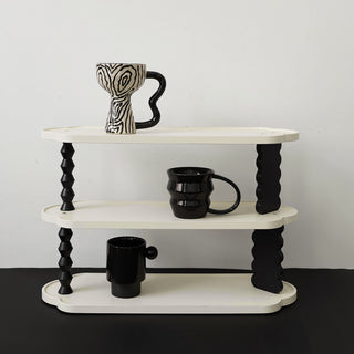 Wavy Monotone Three-Tier Storage Display Rack