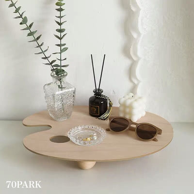 Wooden Pallet-Shaped Accessory Tray with Legs   Small Item Holder