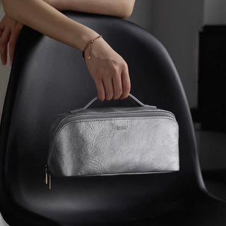 Simple Leather Large Capacity Cosmetic Storage Pouch  Travel Pouch