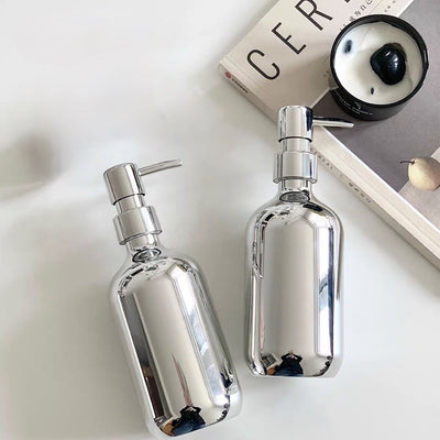 piece set Metallic Silver Soap Dispenser